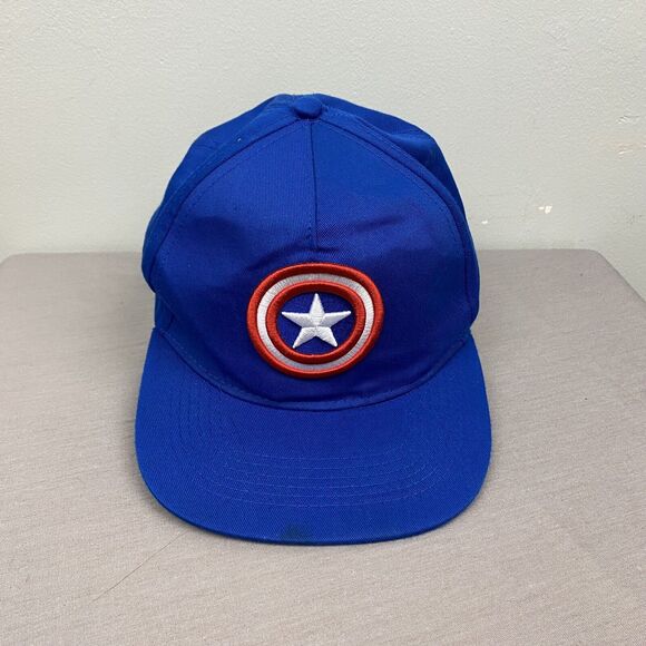Marvel Captain America Snapback Baseball Cap Blue Men Adjustable Solid Superhero - Picture 1 of 5
